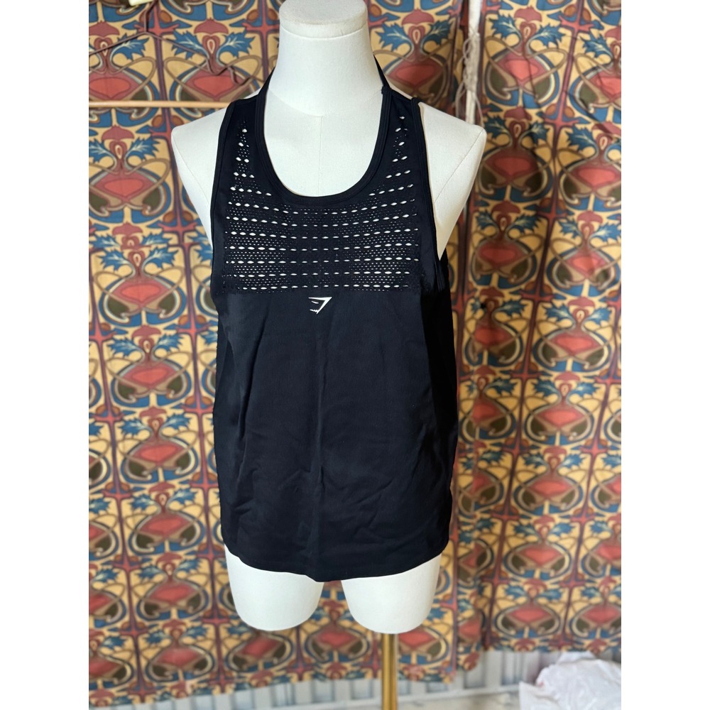 Gymshark Black Training Tank Top Racerback Sleeveless Athletic Top - M